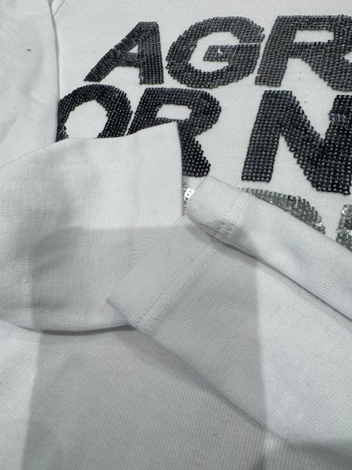 Caroll t-shirt blanc manches longues strass - photo numéro 14