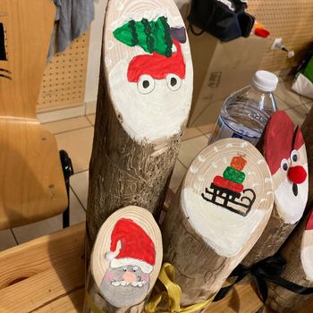 Lot rondins bois noël