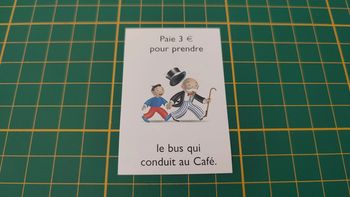 Carte Paie 3 euros pour prendre le bus jeu de société Monopoly junior à la fête foraine Hasbro #B83