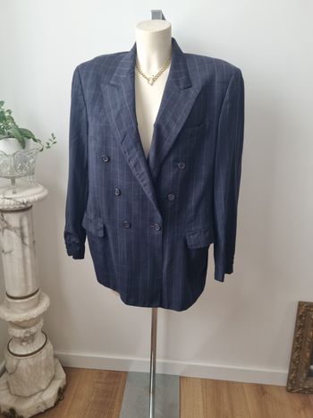 Blazer Burberry vintage bleu marine rayé 