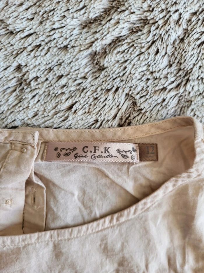 Chemise blouse beige legere 12 ans CFK - photo numéro 2