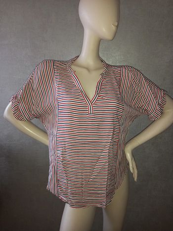 blouse manche courte rayé noire rouge ONLY taille 42