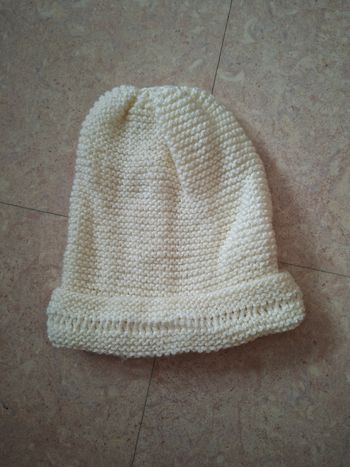 Bonnet maille écru