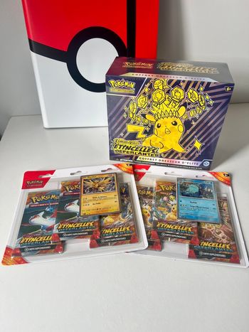 Lot 1 etb et 2 tripacks étincelles déferlantes ev8 cartes Pokémon 