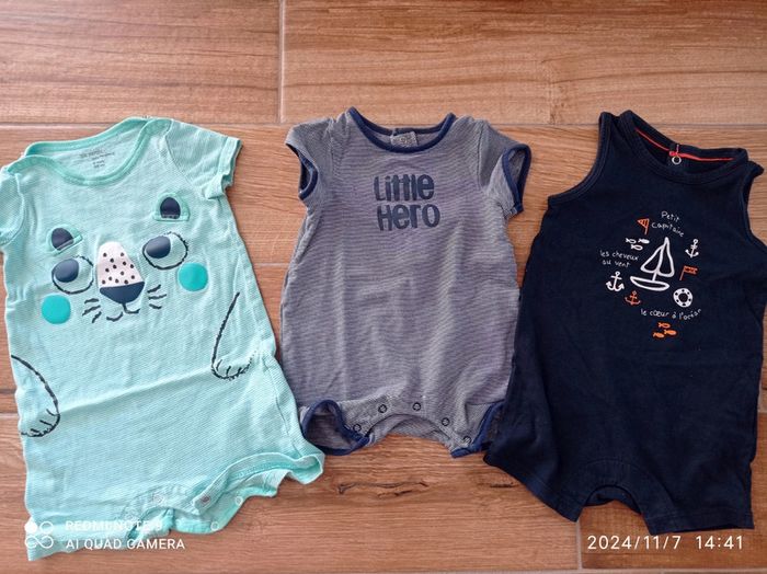 Lot 3 barboteuses combishorts 6 mois - photo numéro 9