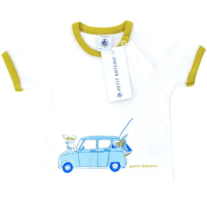 T-Shirt à manches courtes 3 mois en coton Petit Bateau
