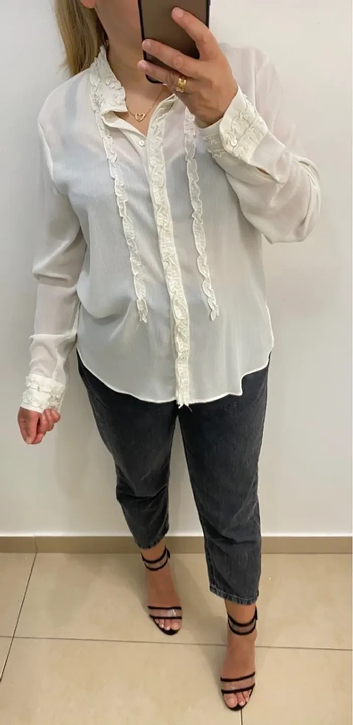 Chemise Zara avec volant, taille L - photo numéro 5