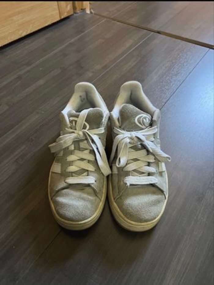 ADIDAS CAMPUS - Daim Gris & Semelle Gomme - T. 38.5 - Style Rétro/Skate - photo numéro 3