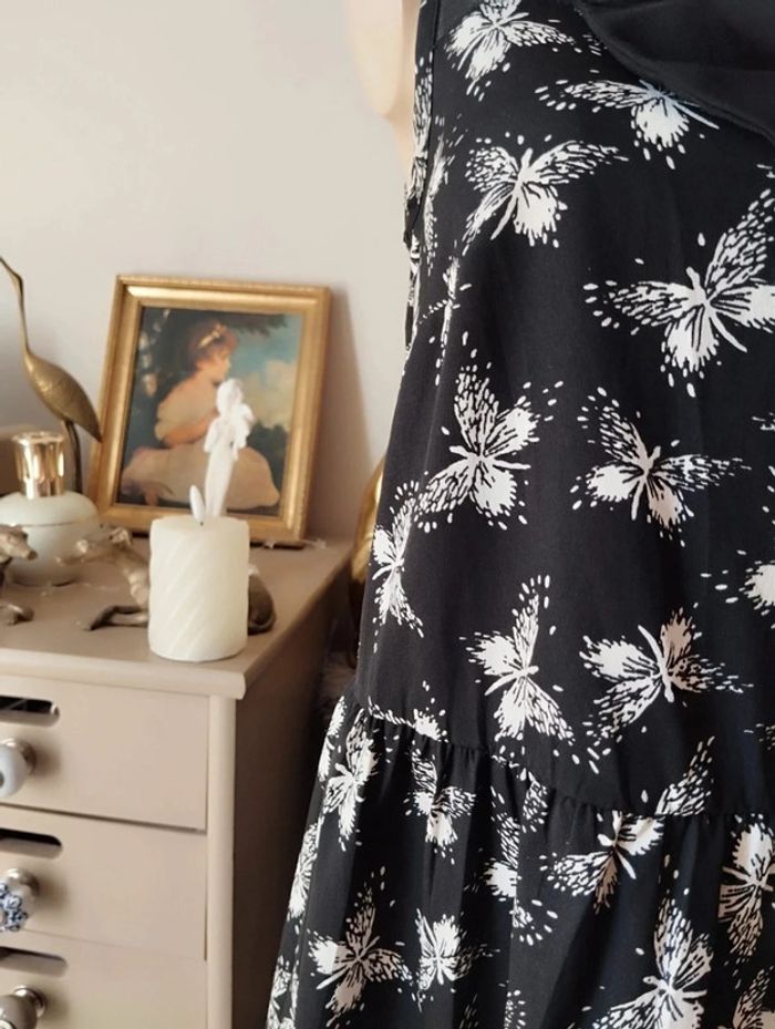 🖤Robe Légère Décolleté Voile & Noeud Atmosphère T34/36🖤 - photo numéro 6