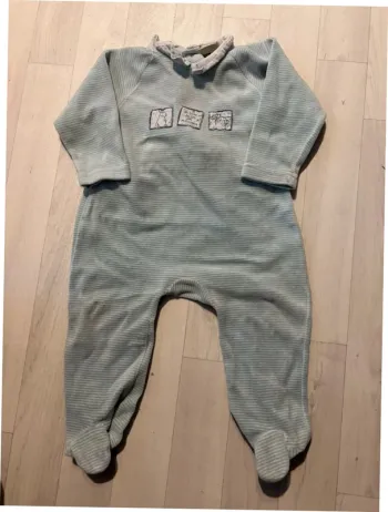 Pyjama velours sergent Major 12 mois bleu et blanc