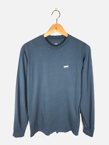Vans T-shirt Manches Longues Homme Bleu Marine Logo Skate Taille S