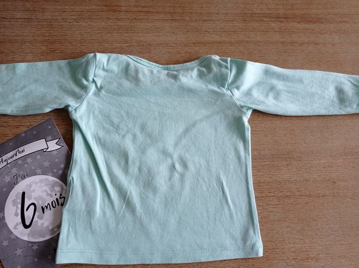 Tee shirt manches longues animaux 6 mois - photo numéro 3