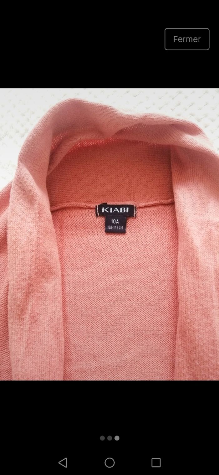 Gilet long vieux rose - photo numéro 3