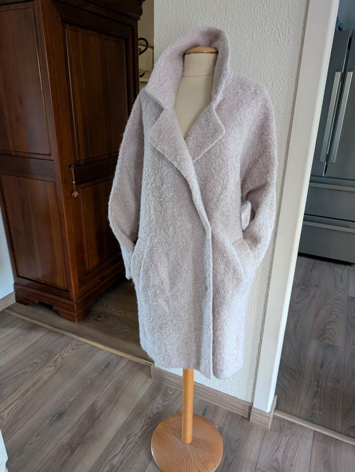 Manteau bouclettes  rose poudré