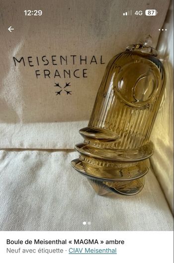 Boule de Meisenthal « Magma » ambre