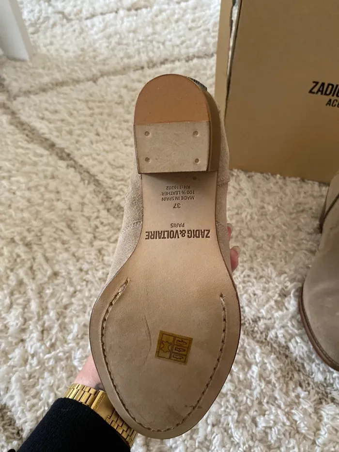 Bottine en nubuck beige taupe Zadig et voltaire - photo numéro 4
