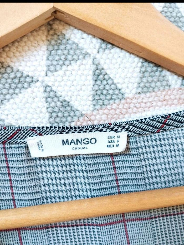 Robe  longue -  gris  rouge  tartan  - Mango  -  M  -  Comme  Neuve - photo numéro 9