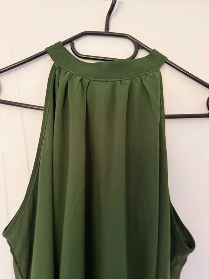 Robe ras du cou vert sapin - photo numéro 3