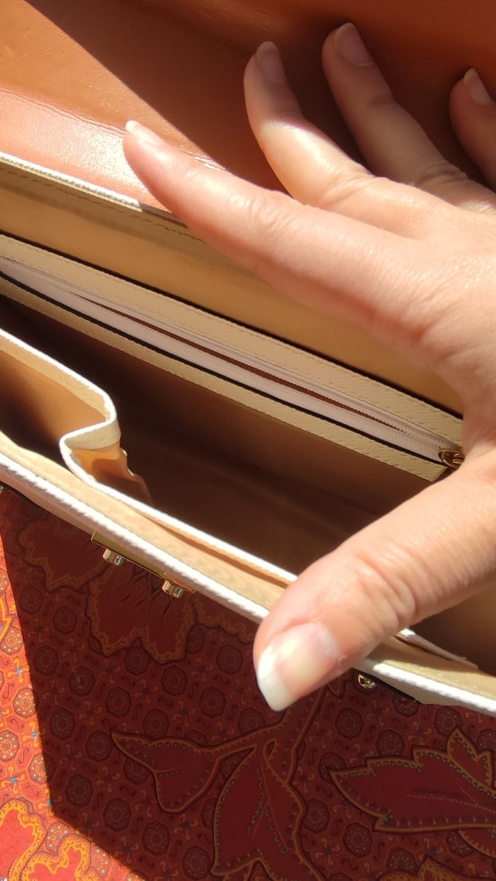 Sac bicolore camel & blanc - photo numéro 7