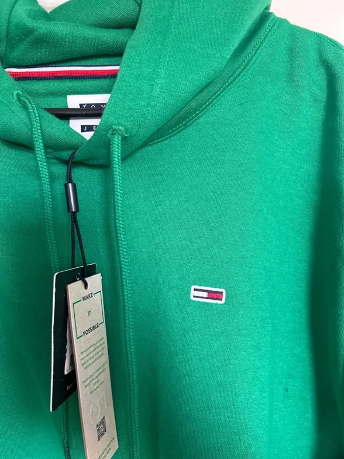 Sweat à capuche hoodie vert Tommy jeans XL - photo numéro 2