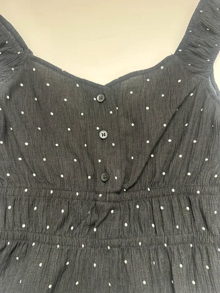 DébardeDébardeur H&M noir à pois blancs – Taille 158 - photo numéro 2