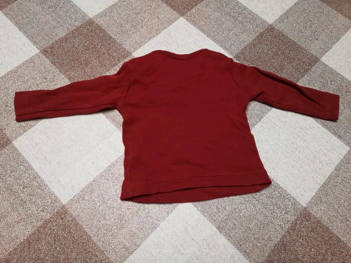 Tee shirt manches longues rouge 3 mois - photo numéro 3