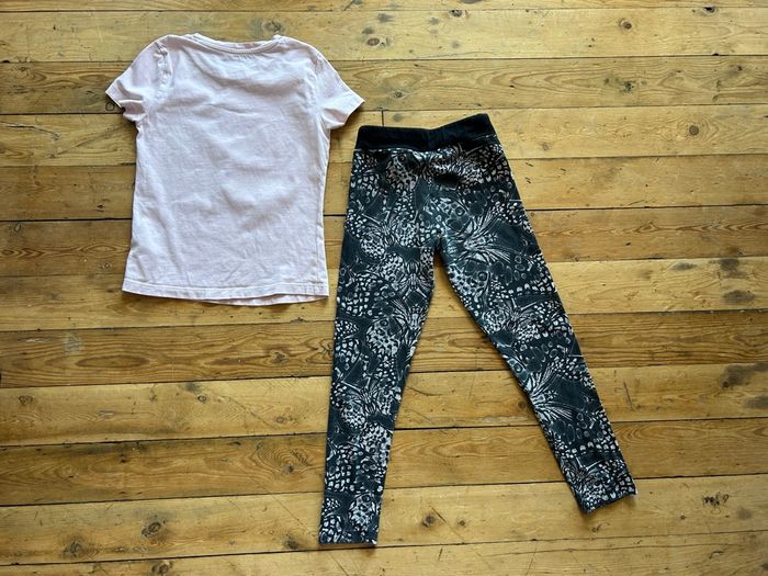 Bel ensemble de sport papillons Puma 9-10 ans gris et rose poudré - photo numéro 10