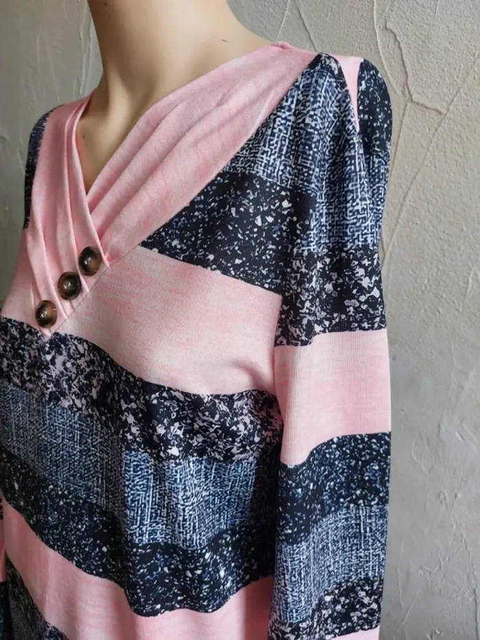 Robe à rayures roses et marines Taille M - photo numéro 4