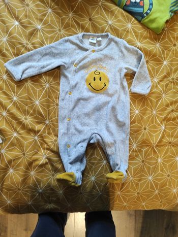 Grenouillère pyjama ouverture devant smiley