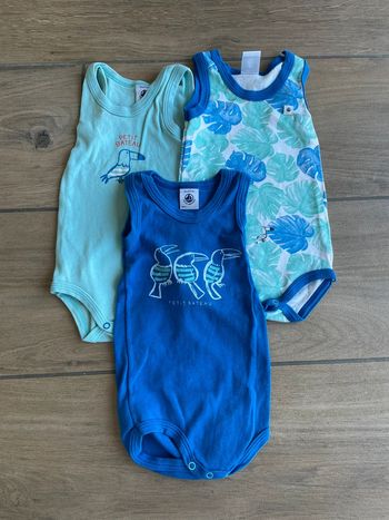 Lot 3 bodies Petit Bateau 6 mois