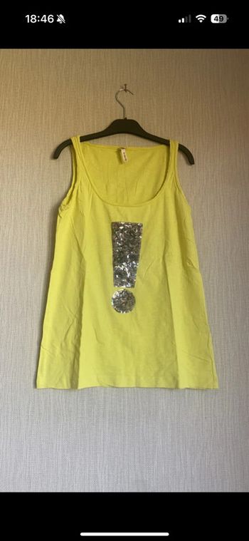 Débardeur Taille M Point d’exclamation  Jaune Bizzbee