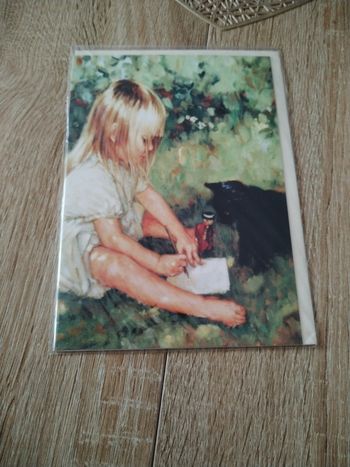 Carte postale Holly dans le jardin avec Suki