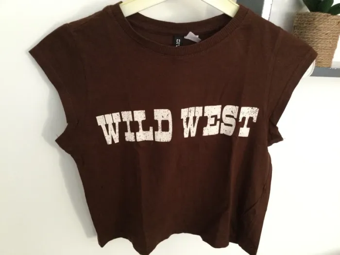 T shirt marron avec flocage T36