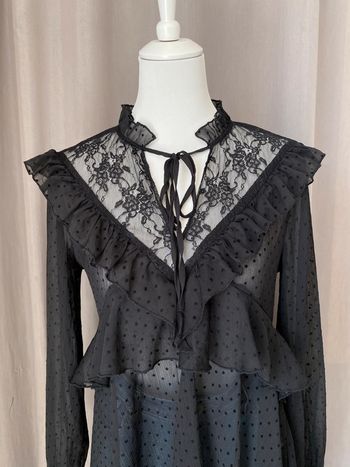 Blouse noire en voile volenté Zara M