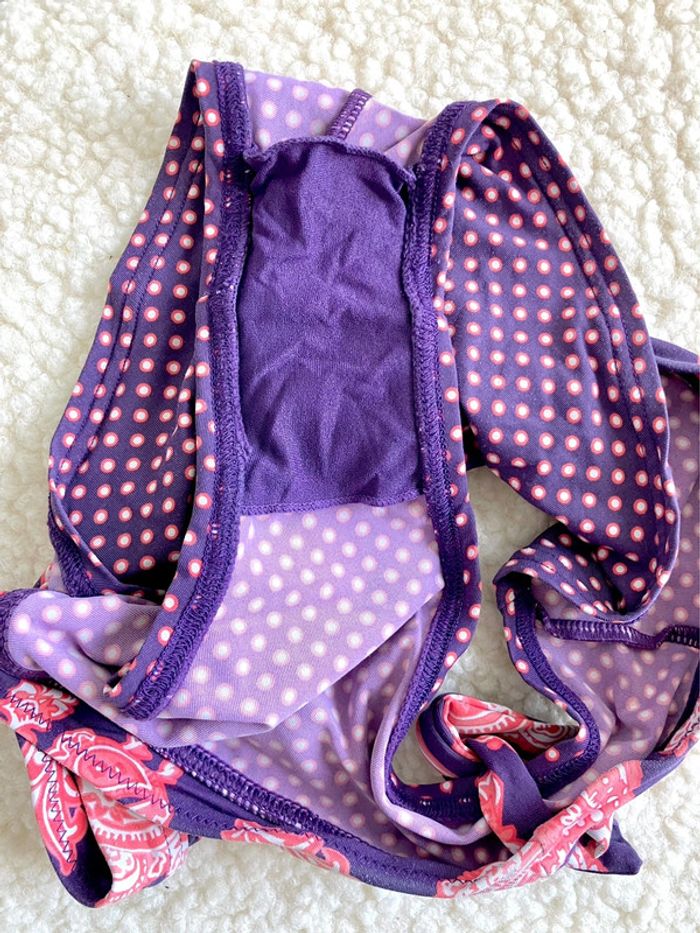 Maillot de bain deux pièces violet et rose - déco bandanas - photo numéro 6