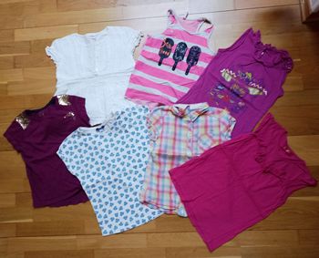 Lot tee shirt manches courtes été fille 10 ans