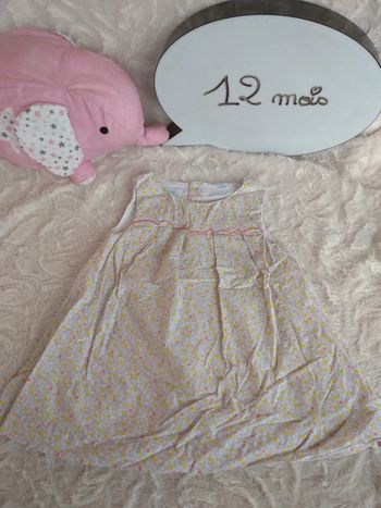 Robe été doublé Fille 12 mois Obaïbi 100% coton