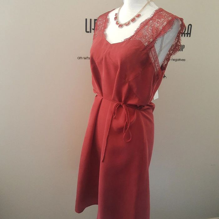 Robe de soirée cérémonie chic rouge bordeaux neuve avec étiquette Comptoir des Cotonniers taille 42 - photo numéro 4