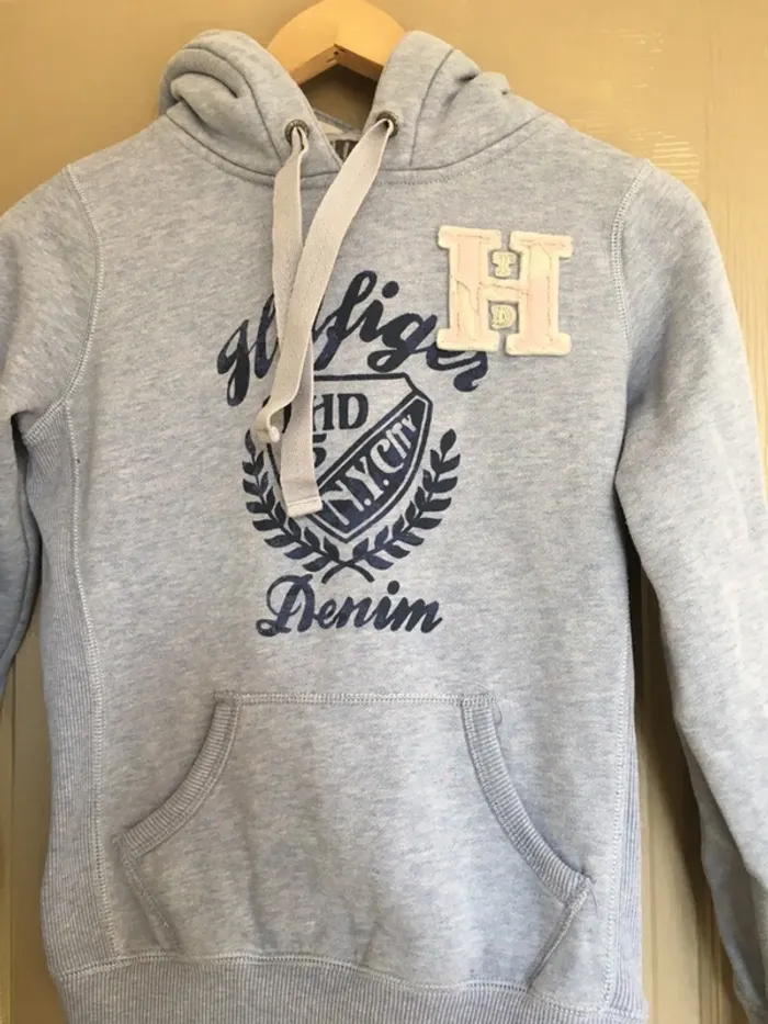 Sweat capuche bleu tommy hilfiger xs - photo numéro 3