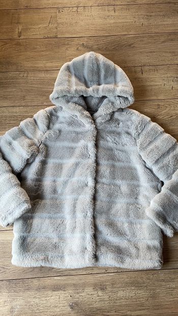 Blouson manteau fourrure grise Jennnyfer M Parfait état