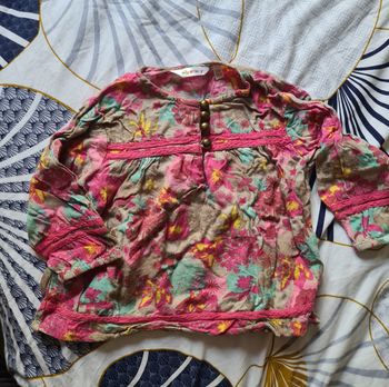 Tunique. Rose, fleurie. Kidkanai. 24 mois