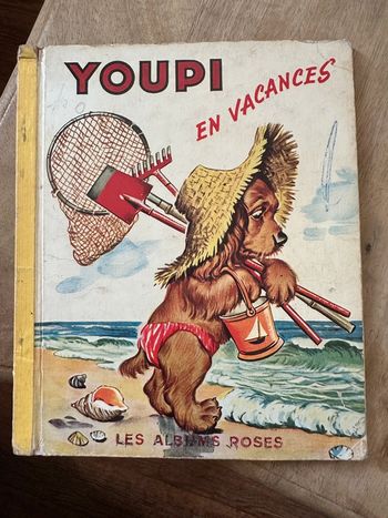 1954 - Livre ancien Youpi en vacances à la mer les albums roses Hachette Pierre Probst Caroline