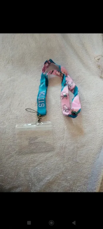 Lanière stitch bleu rose
