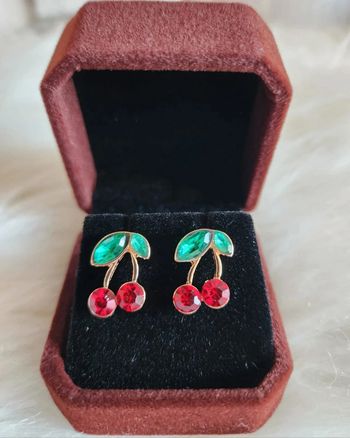 💎Boucles d’oreilles Cerises dorés 💎