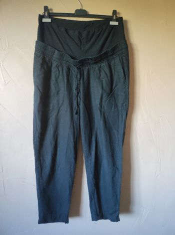 Pantalon noir de grossesse H&M Mama taille L en lin