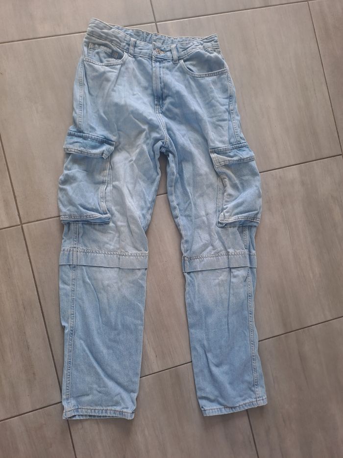 Jean style cargo bleu délavé Kiabi Taille 34