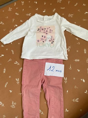 Pantalon + teeshirt 12 mois