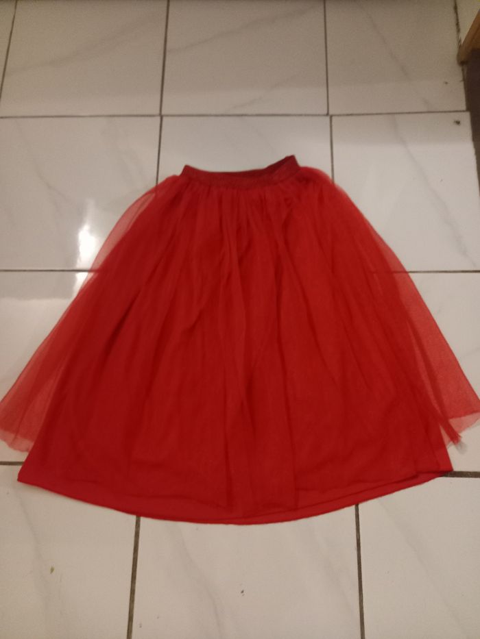 Jupe fille paille taille 7/8 ans marque capfun couleur rouge longueur 58cm - photo numéro 7