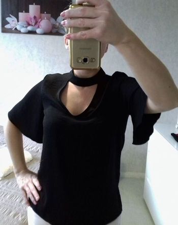 Top loose / Blouse collier raz de cou, neuf