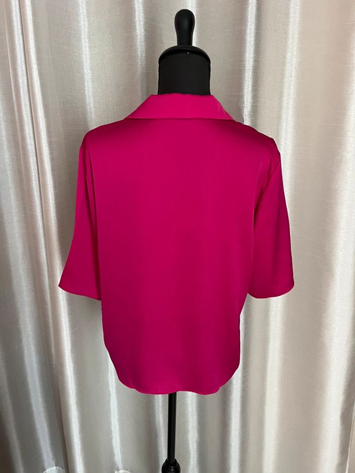 Blouse manche courte fuchsia Mango taille L 40 - photo numéro 2
